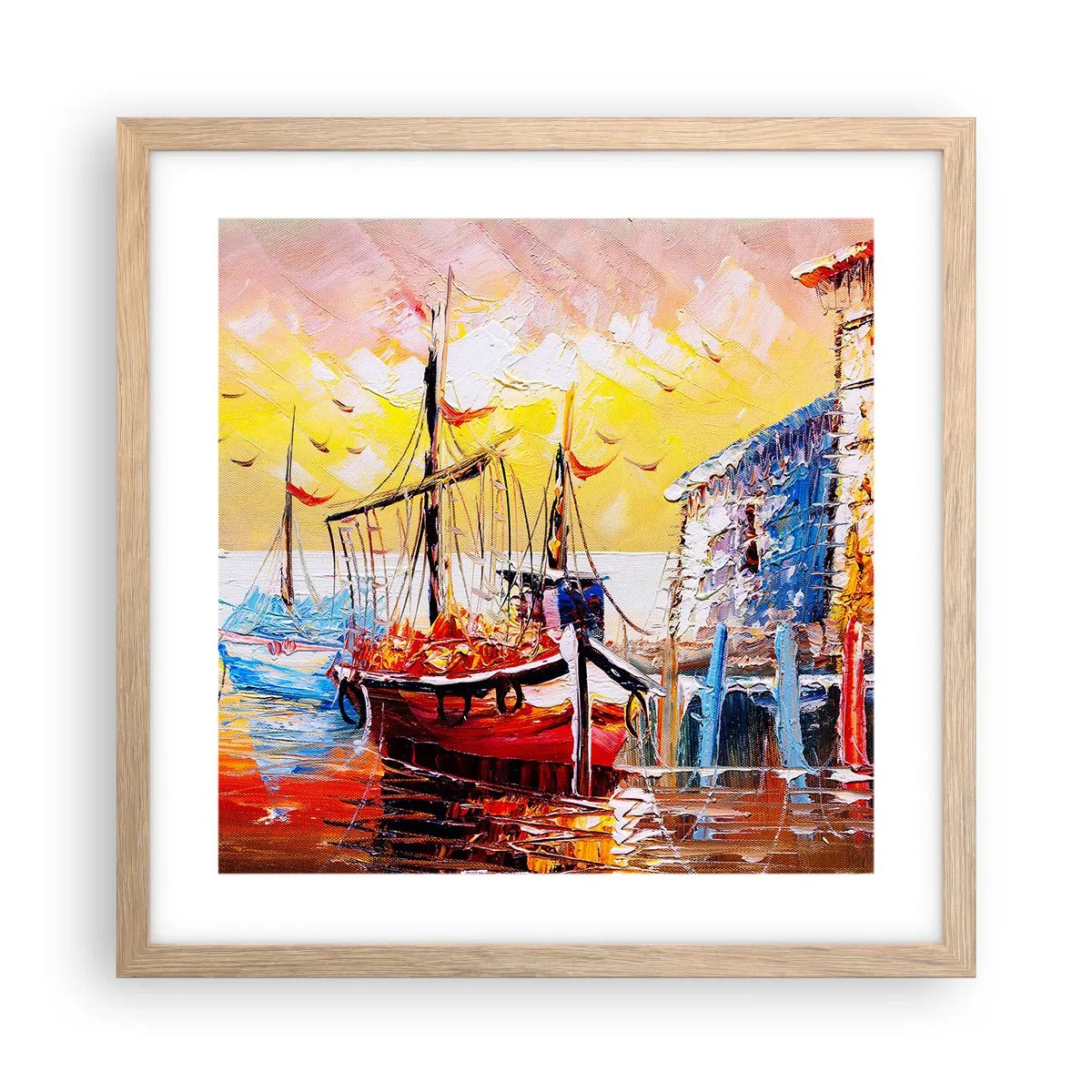 Plakat w ramie jasny dąb - Szczęśliwy powrót - 40x40 cm