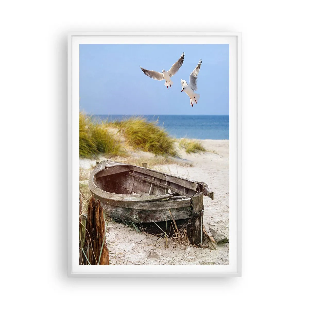 Plakat w białej ramie - Skąpane wiatrem - 70x100 cm