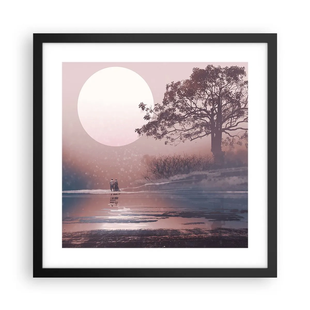 Plakat w czarnej ramie - Nocne dziwy - 40x40 cm