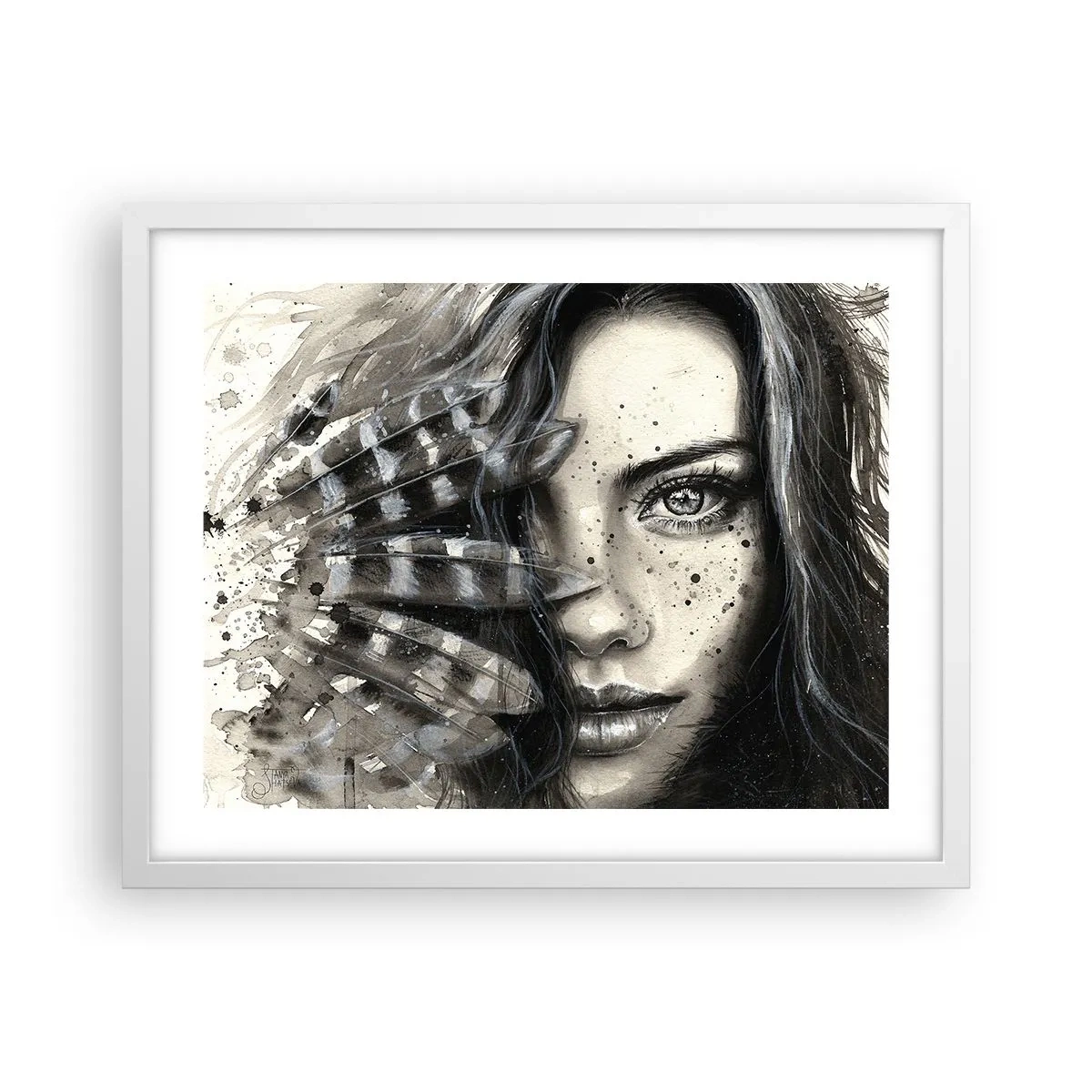 Plakat w białej ramie - Dzika piękność - 50x40 cm