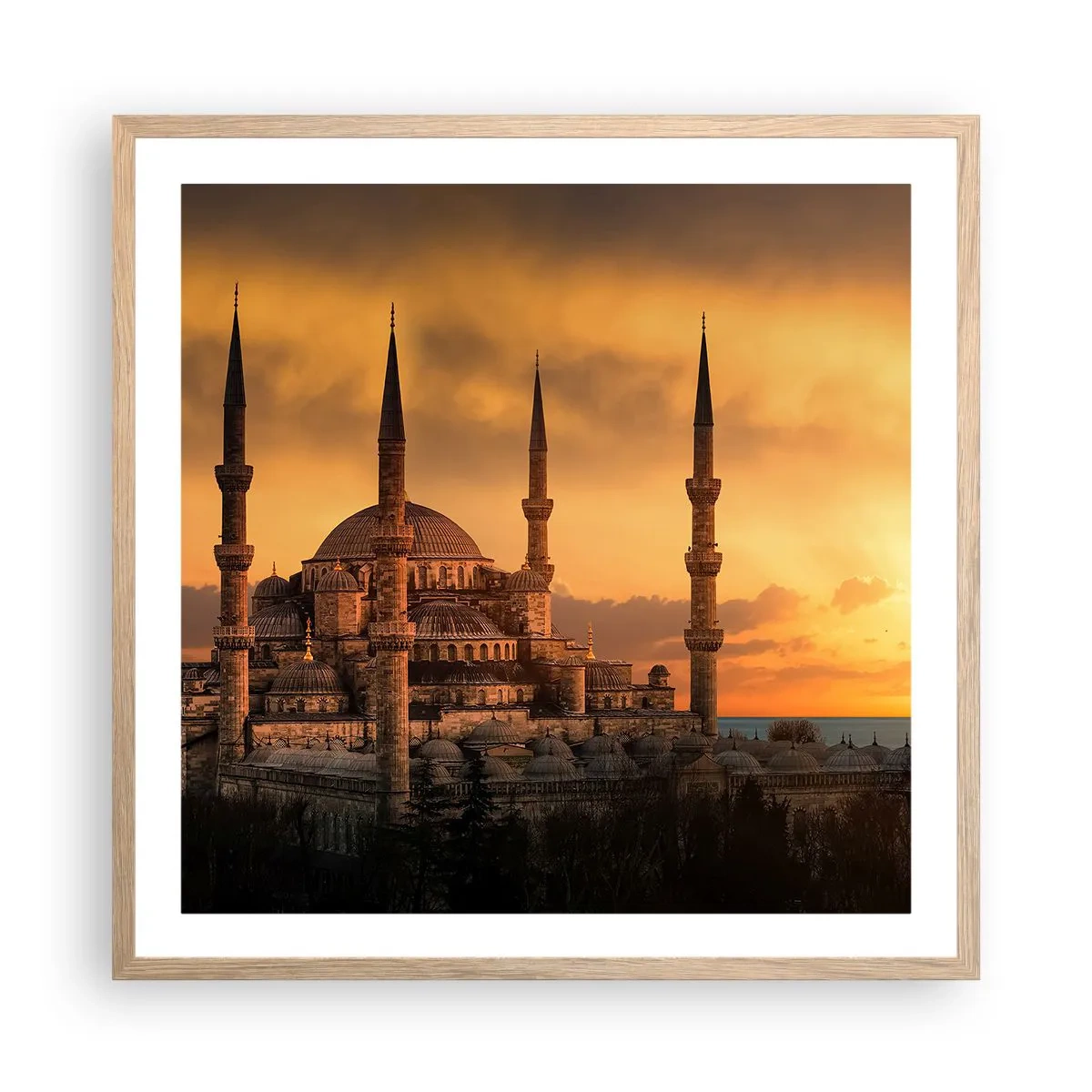 Plakat w ramie jasny dąb - Bóg jest wielki - 60x60 cm