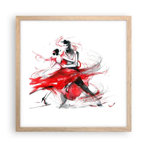 Plakat w ramie jasny dąb - Tango - rytm namiętności - 40x40 cm