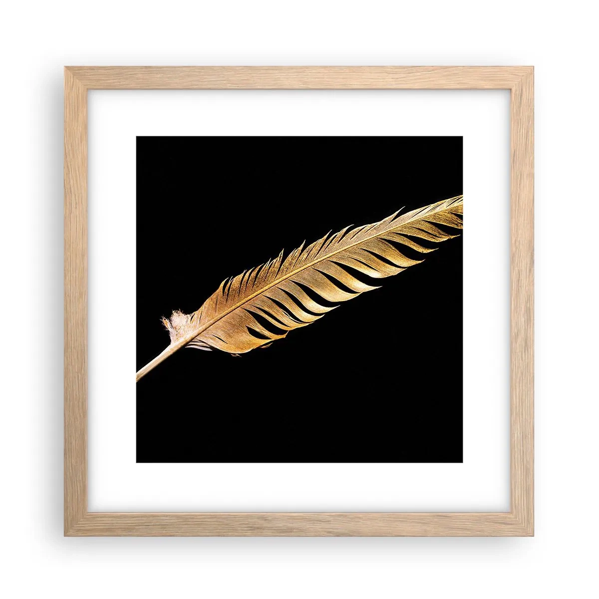 Plakat w ramie jasny dąb - Nie lada piórem opatrzony… - 30x30 cm