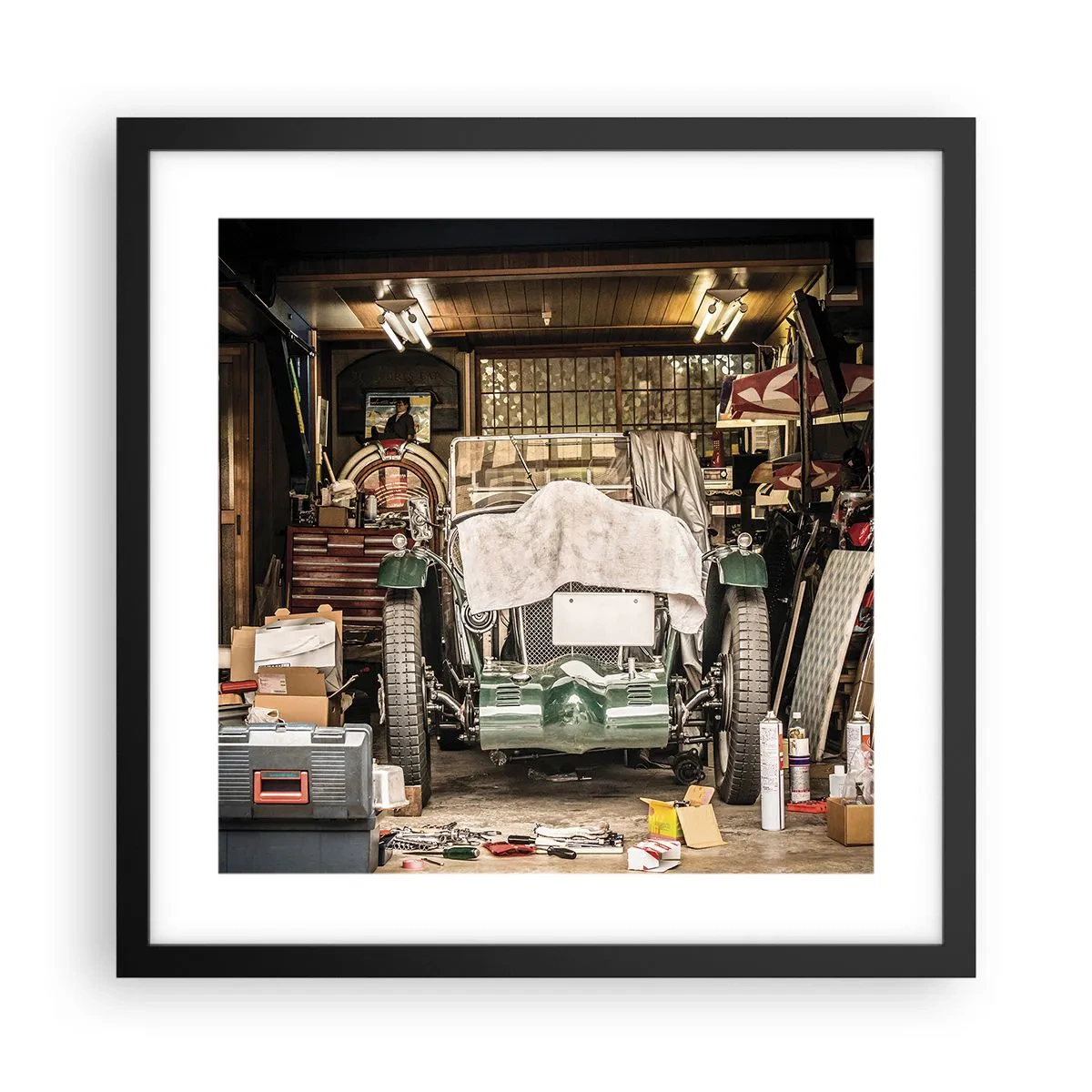 Plakat w czarnej ramie - Powrót do przeszłości - 40x40 cm