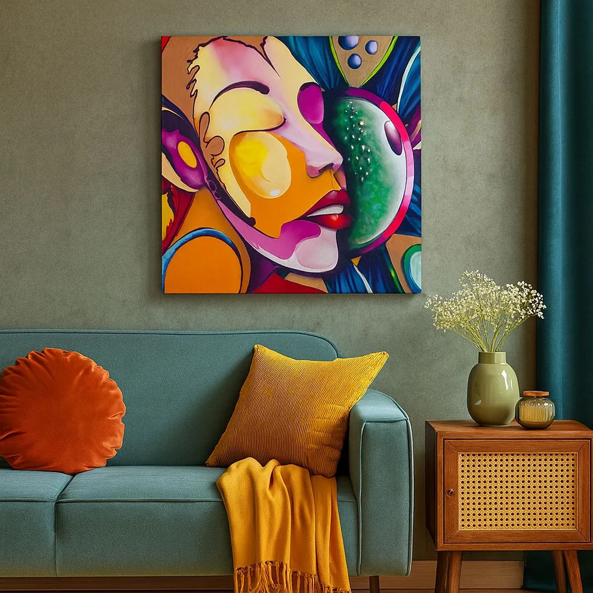 Obraz na płótnie - Dotknąć kolorem - 30x30 cm