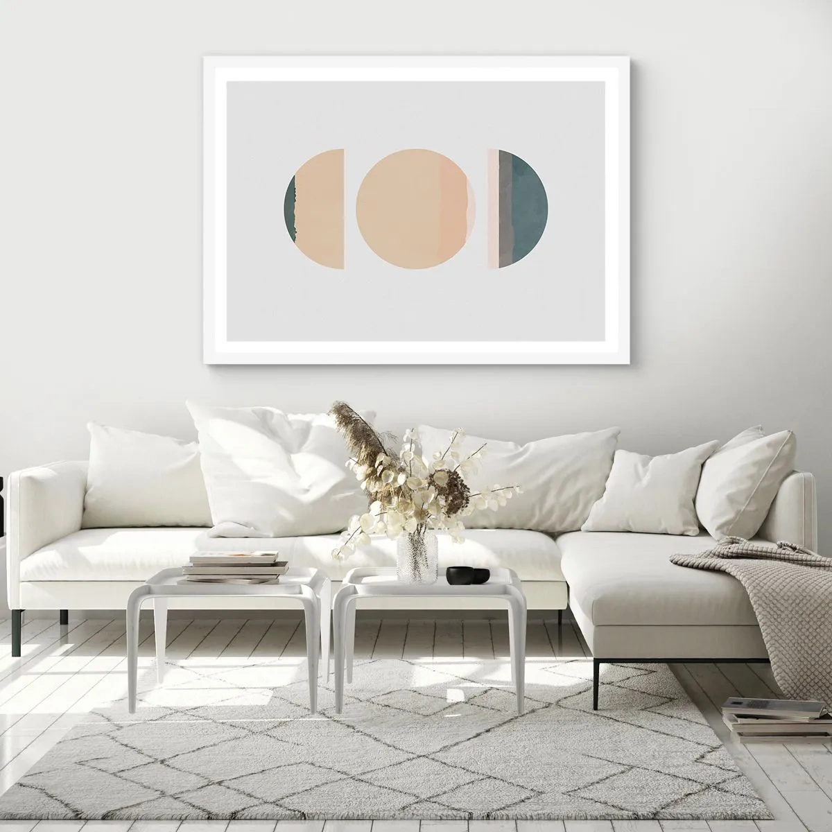 Plakat w białej ramie - Koło za kołem - 50x40 cm