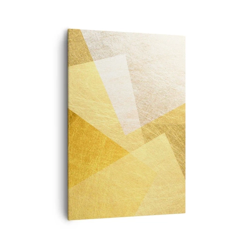 Obraz na płótnie - Geometryczne formy w złotych i jasnych odcieniach - 70x100cm - Pogoda geometrii - Nowoczesna dekoracja ścienna do salonu i sypialni ARTTOR