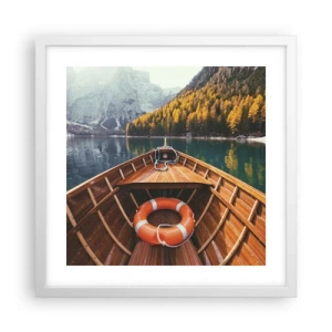 Plakat w białej ramie - Górska wycieczka - 40x40 cm