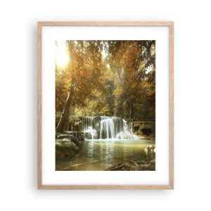 Plakat w ramie jasny dąb - Parkowa kaskada - 40x50 cm