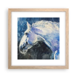 Plakat w ramie jasny dąb - Portret w błękitnej poświacie - 30x30 cm