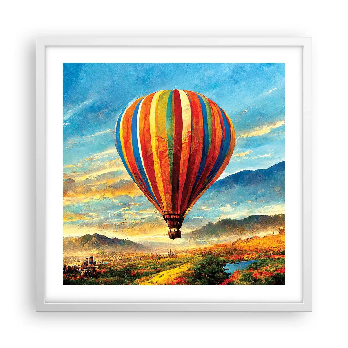 Plakat w białej ramie - W ciszy widać więcej - 50x50 cm