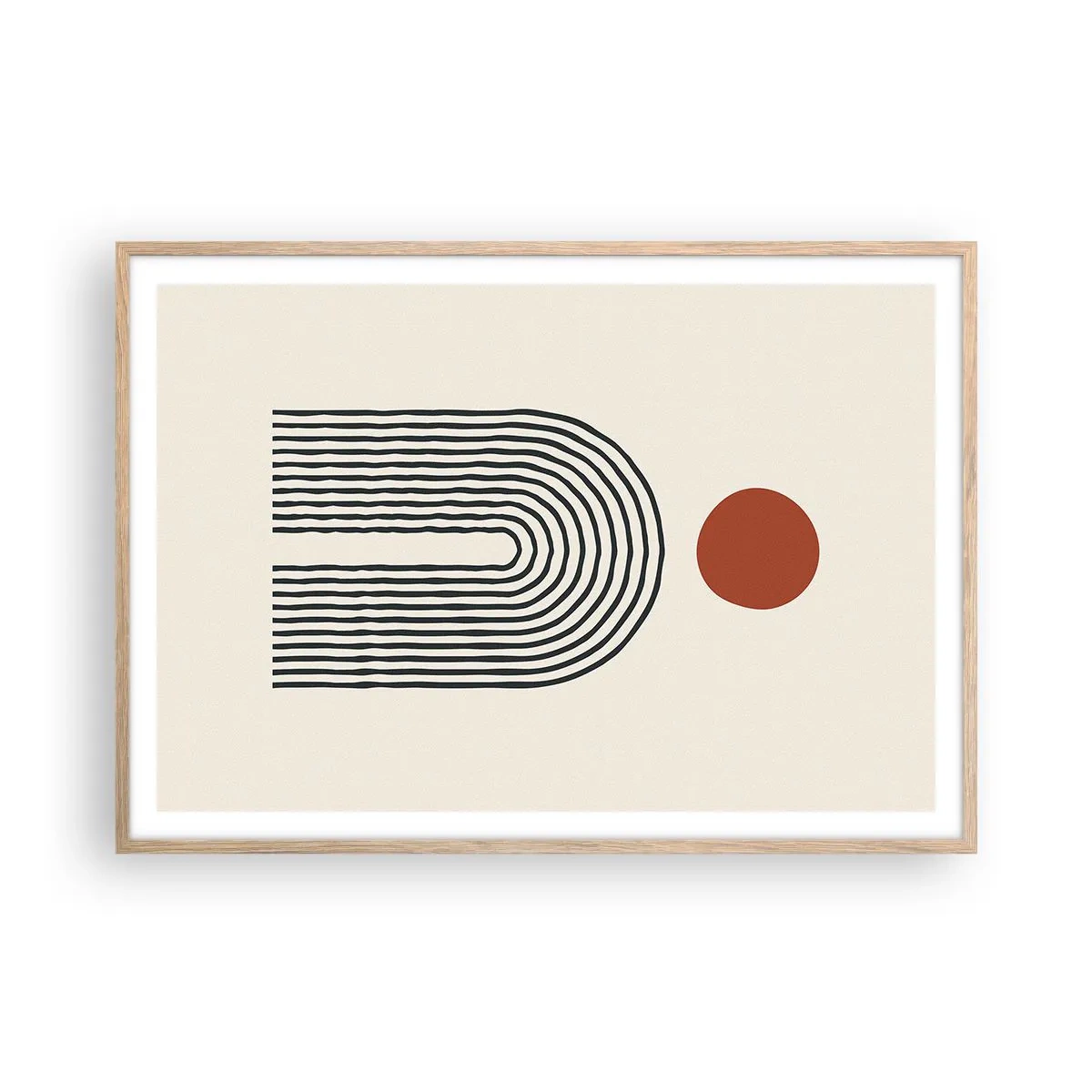 Plakat w ramie jasny dąb - Magnetyzm kształtów i barw - 100x70 cm