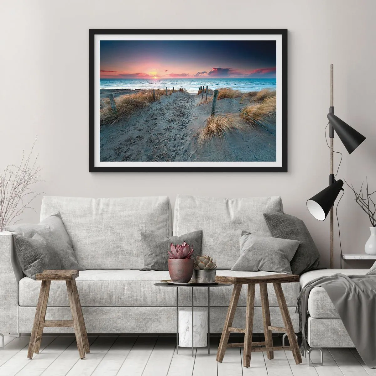 Plakat w czarnej ramie - Rozlałeś tęczę blasków promienistą… - 40x30 cm