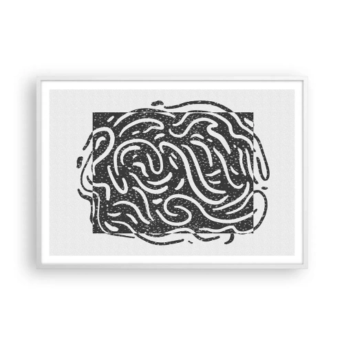 Plakat w białej ramie - Abstrakcja: taniec radości - 100x70 cm