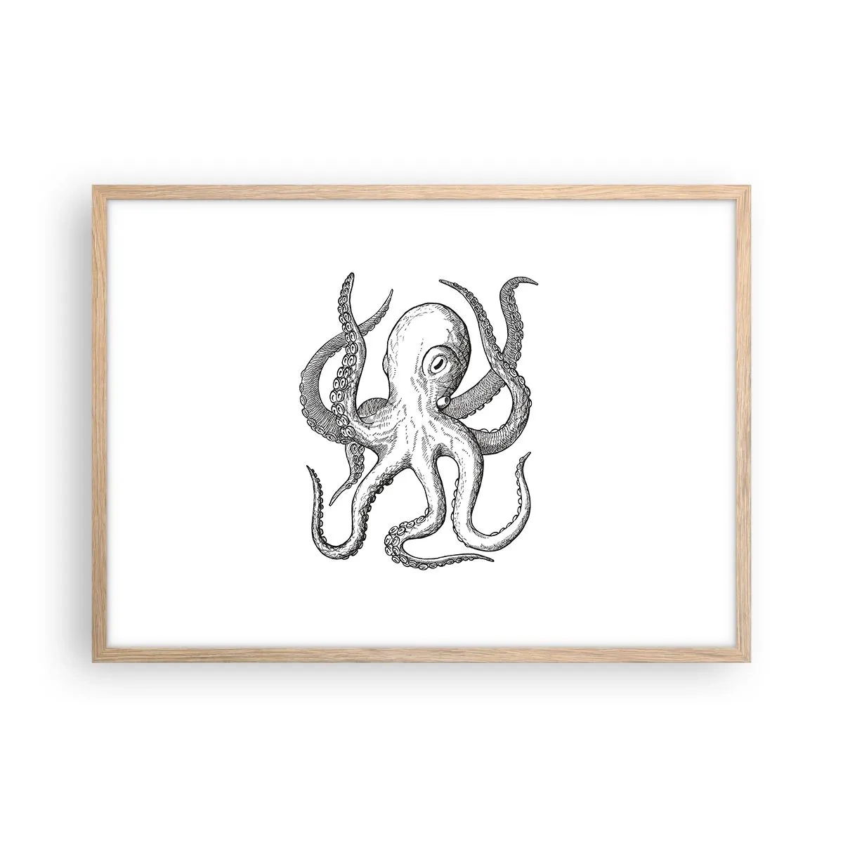 Plakat w ramie jasny dąb - Tańcząca z falami - 70x50 cm