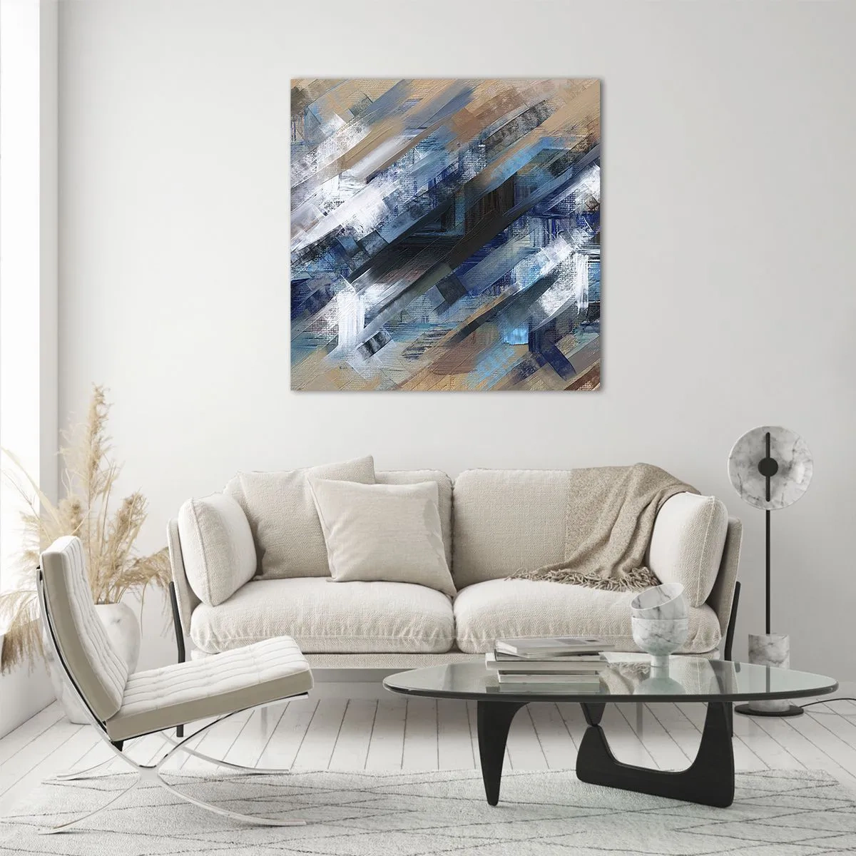 Obraz na szkle - Po błękitnym skosie - 30x30 cm