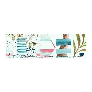 Fototapeta Próbka Standard Eco - Wakacje pod palmami - Akwarele, Palma Kokosowa, Żaglówka - 100x30 cm