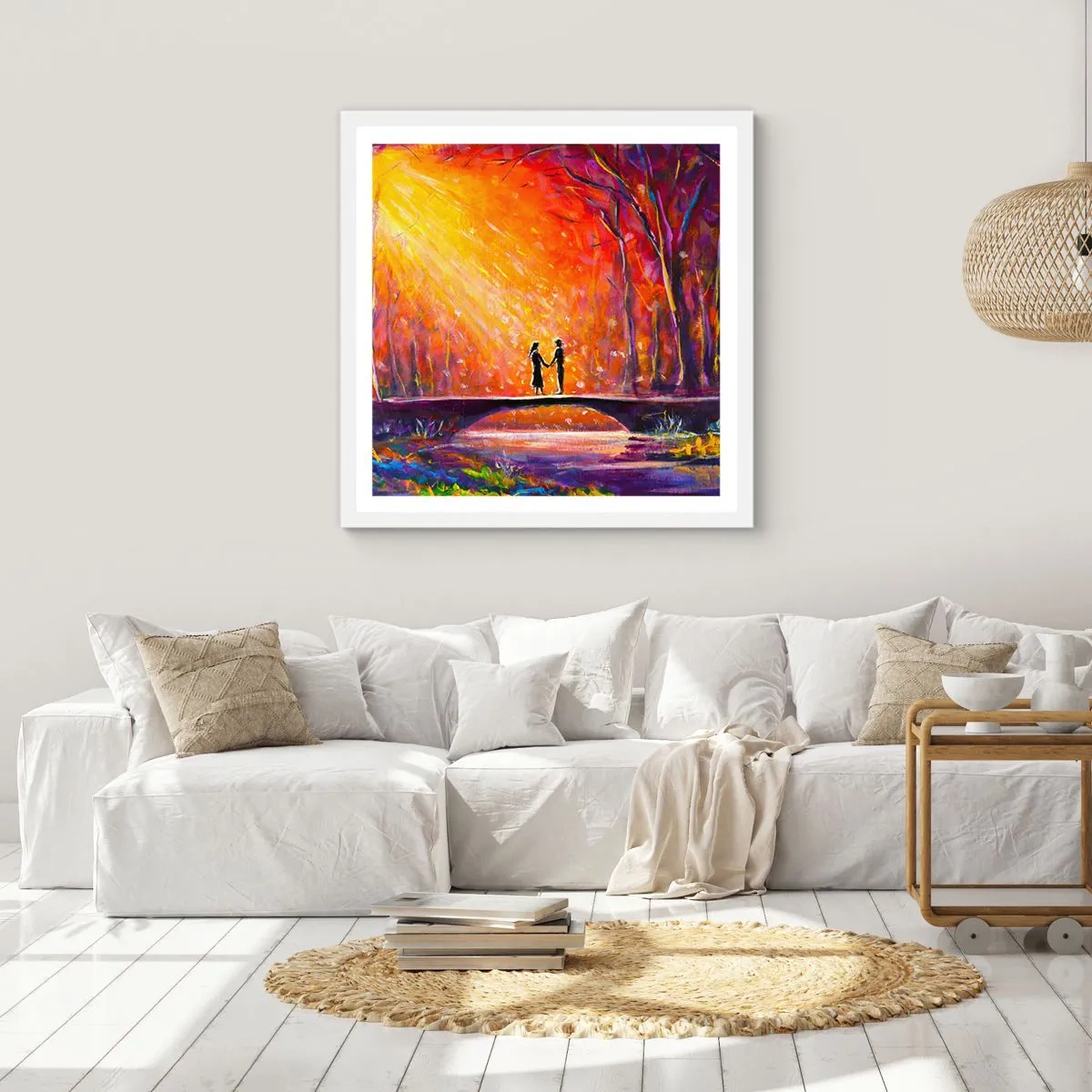 Plakat w białej ramie - Niebo ich też kocha - 50x50 cm