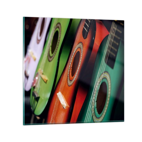 Obraz na szkle - Gitara ma wiele barw - 30x30 cm
