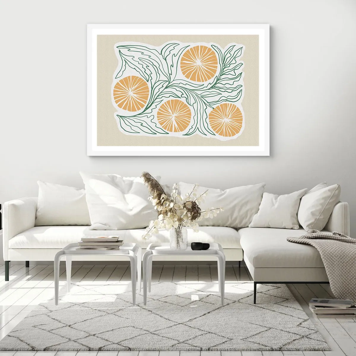 Plakat w białej ramie - Etnicznie z nutą abstrakcji - 100x70 cm