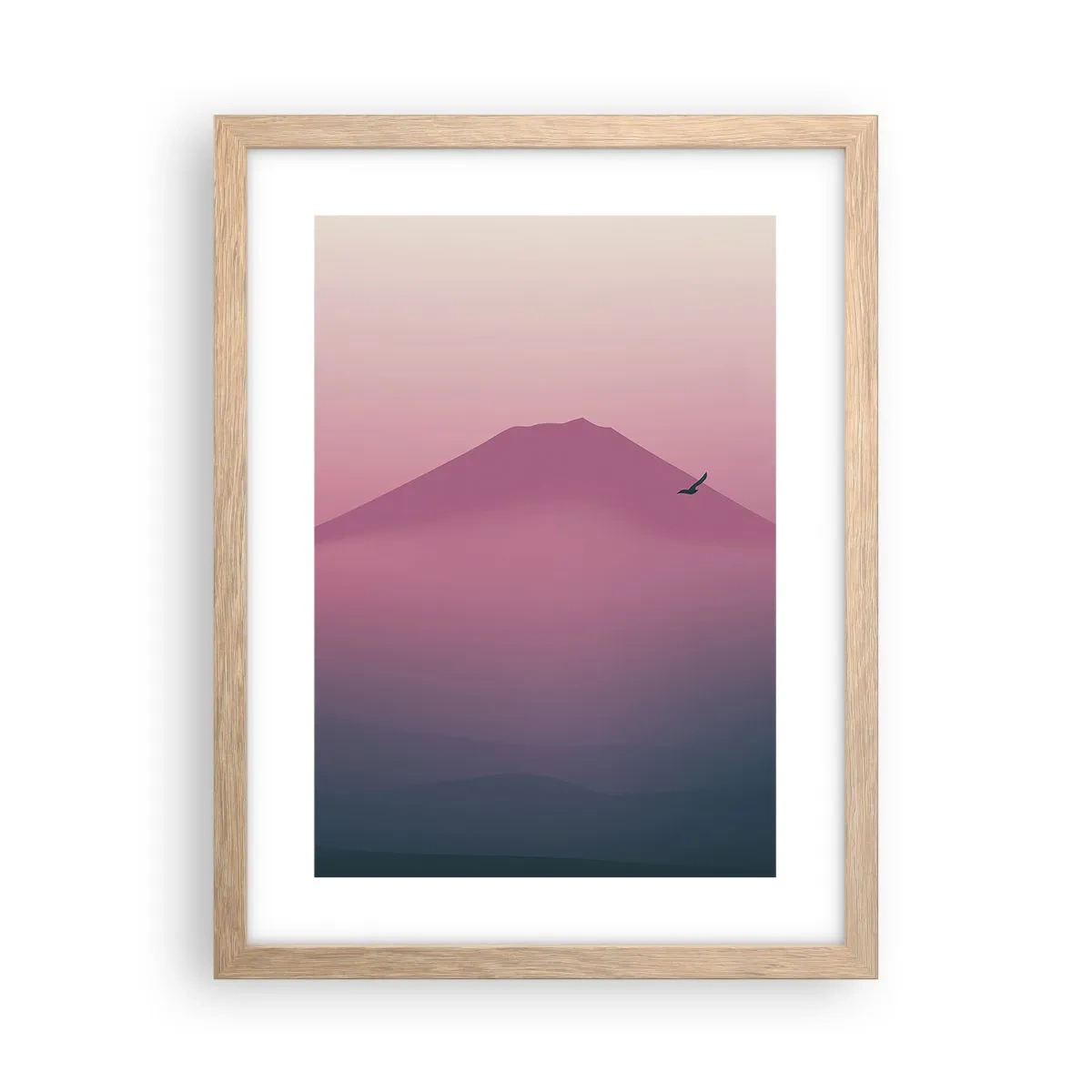 Plakat w ramie jasny dąb - Wędrowcy ponad chmurami - 30x40 cm