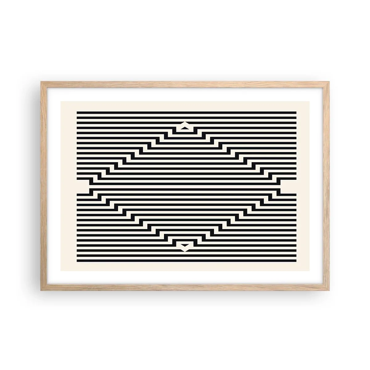 Plakat w ramie jasny dąb - Geometryczna iluzja - 70x50 cm