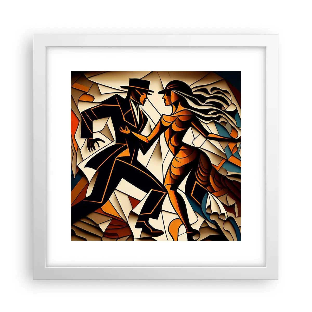 Plakat w białej ramie - Taniec pasji i namiętności - 30x30 cm