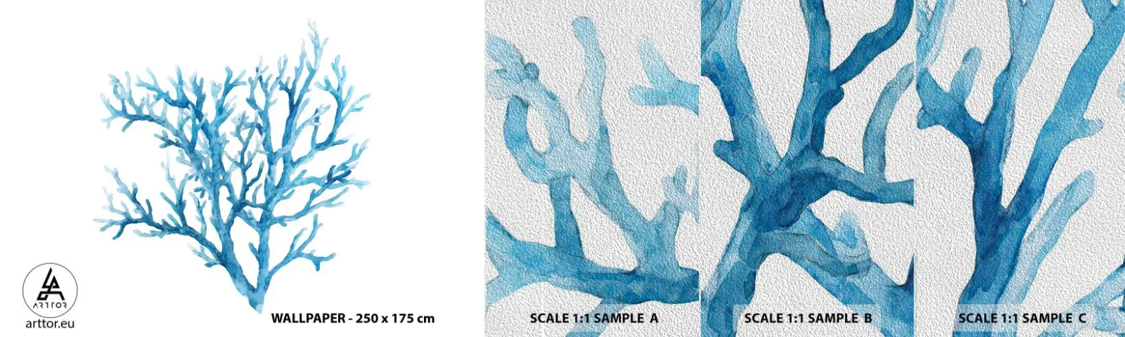 Fototapeta Próbka Premium Sand - Morski filigran - Koralowiec, Nadmorski, Minimalistyczny - 100x30 cm