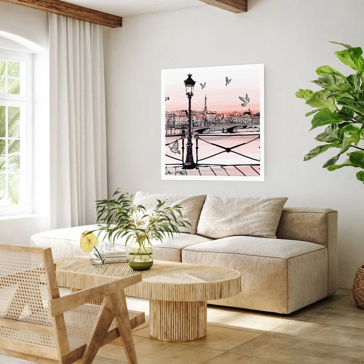 Plakat - Nad dachami Paryża - 40x40 cm