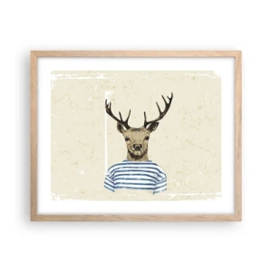 Plakat w ramie jasny dąb - Bo lubię koszulki w paski! - 50x40 cm