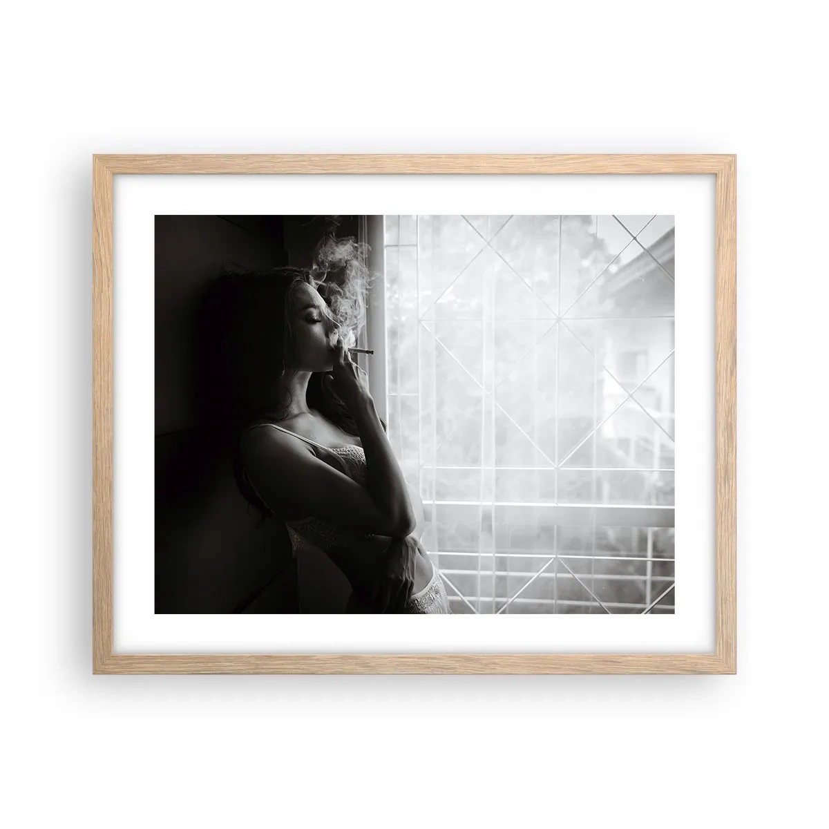 Plakat w ramie jasny dąb - Zmysłowa chwila - 50x40 cm