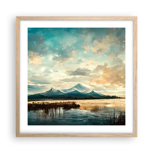 Plakat w ramie jasny dąb - Pod opieką nieba - 50x50 cm