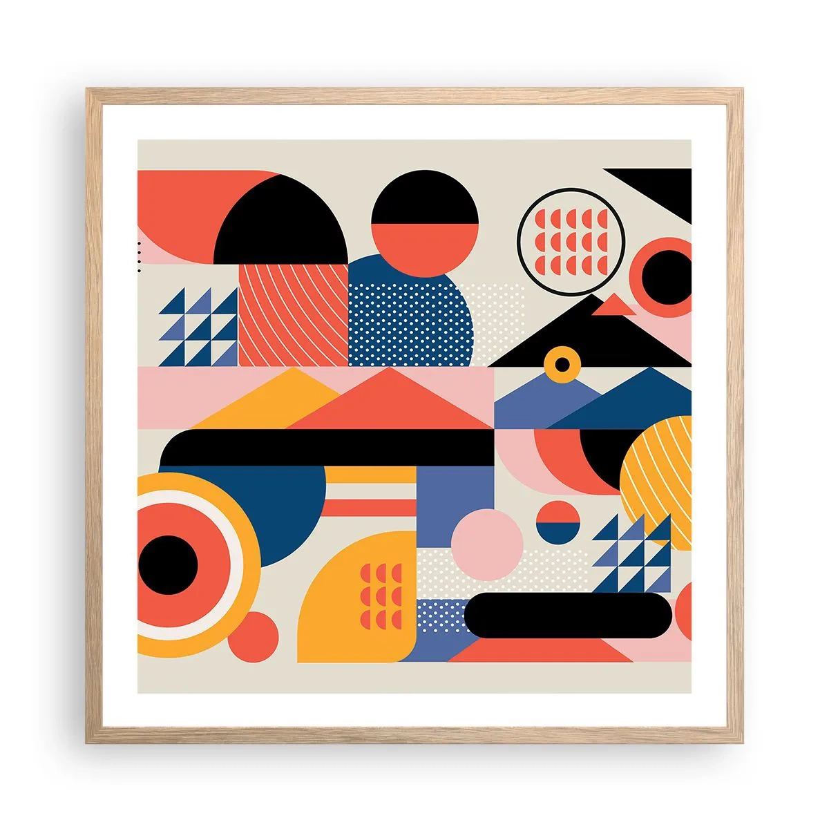 Plakat w ramie jasny dąb - Kompozycja: pobaw się - 60x60 cm