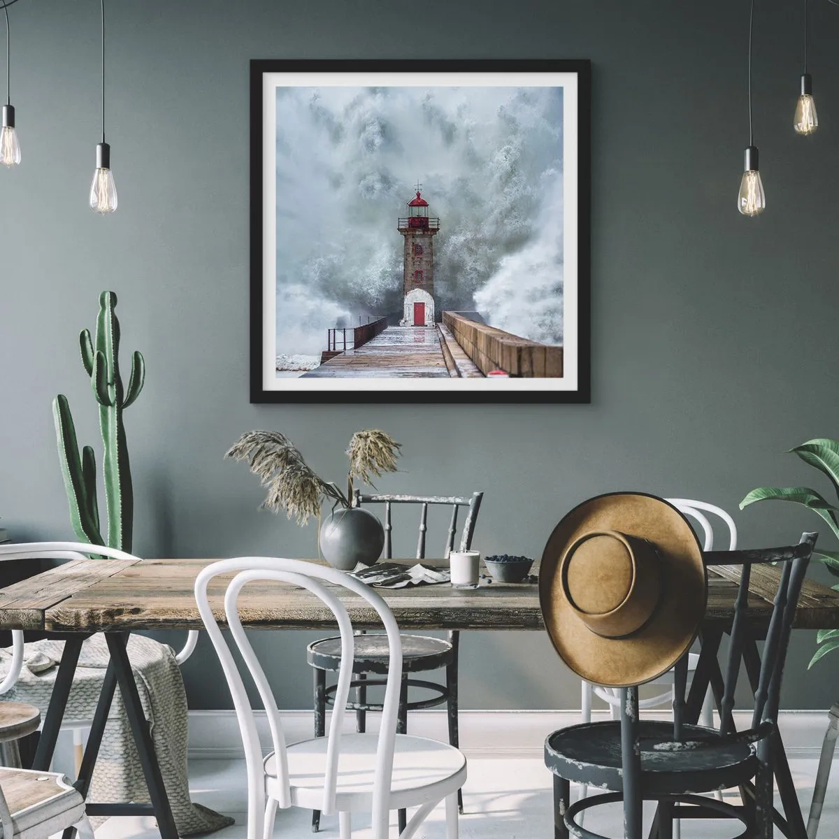 Plakat w czarnej ramie - Ryk wód, szum zawiei - 50x50 cm