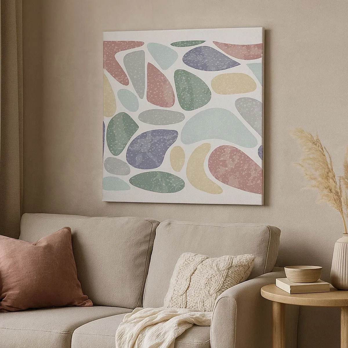 Obraz na płótnie - Mozaika pudrowanych barw - 30x30 cm