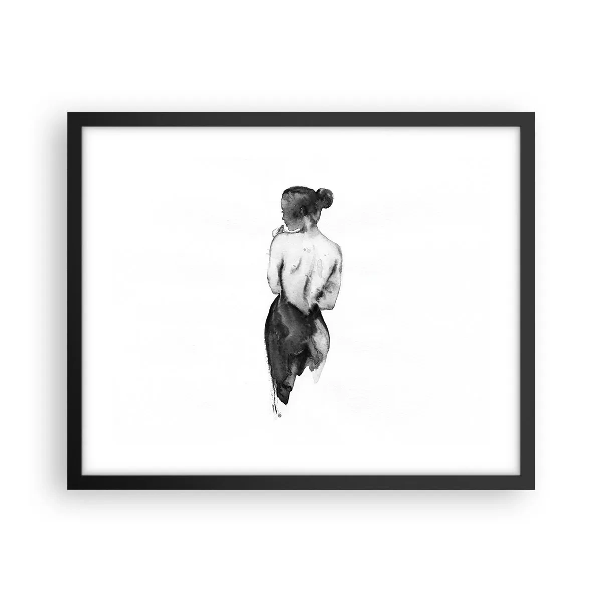 Plakat w czarnej ramie - Przy niej świat znika - 50x40 cm