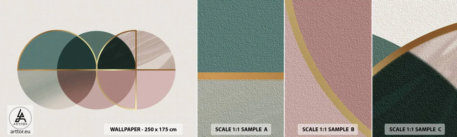 Fototapeta Próbka Samoprzylepna Deluxe Sticker - Koło za kołem… - Abstrakcja, Sztuka, Nowoczesny Wzór - 100x30 cm