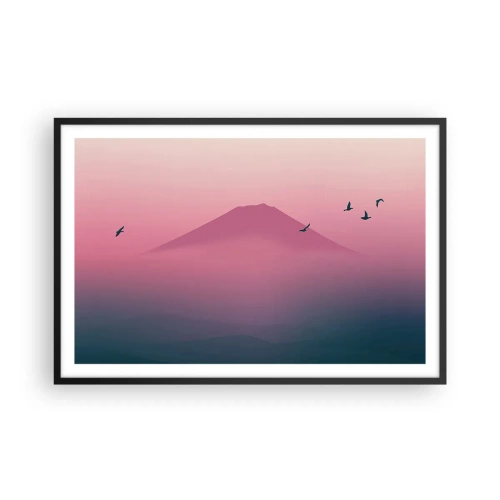 Plakat w czarnej ramie - Wędrowcy ponad chmurami - 91x61 cm