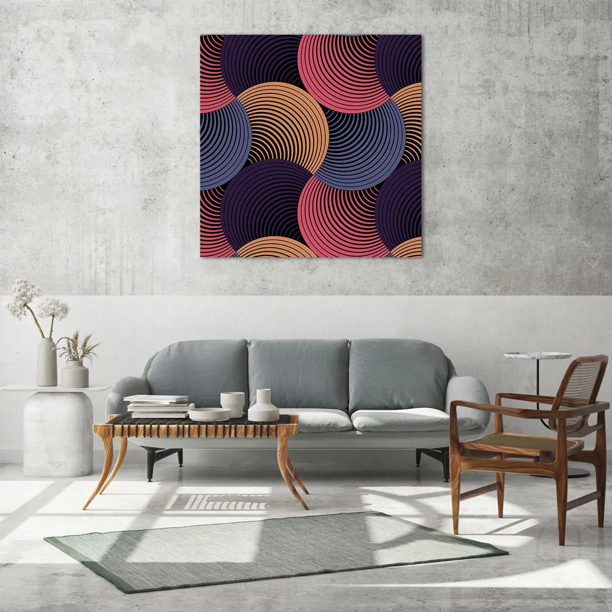 Obraz na szkle - W kolistym rytmie - 50x50 cm