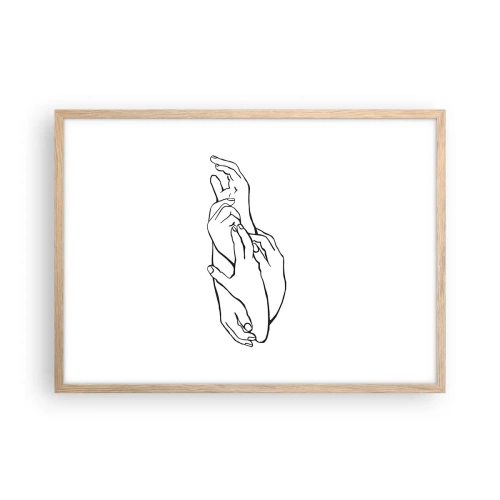 Plakat w ramie jasny dąb - Dobry dotyk - 70x50 cm