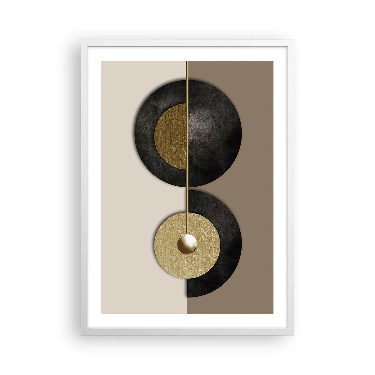 Plakat w białej ramie - Wariacje wokół koła - 50x70 cm