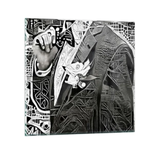 Obraz na szkle - Tylko na pozór szary człowiek - 60x60 cm