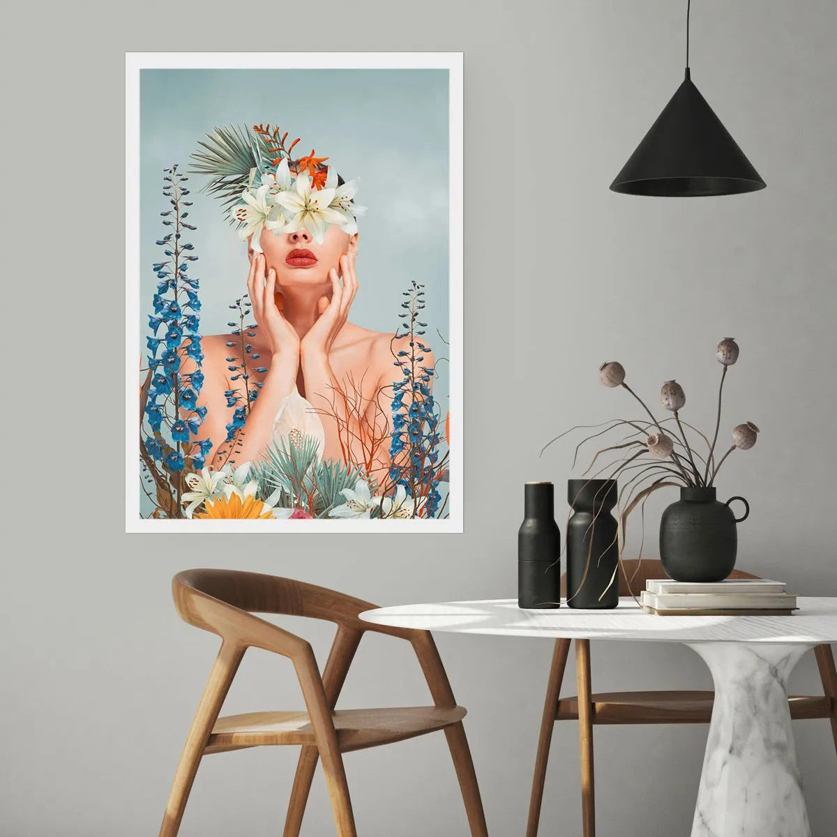 Plakat - Kobieta – kwiat - 61x91 cm
