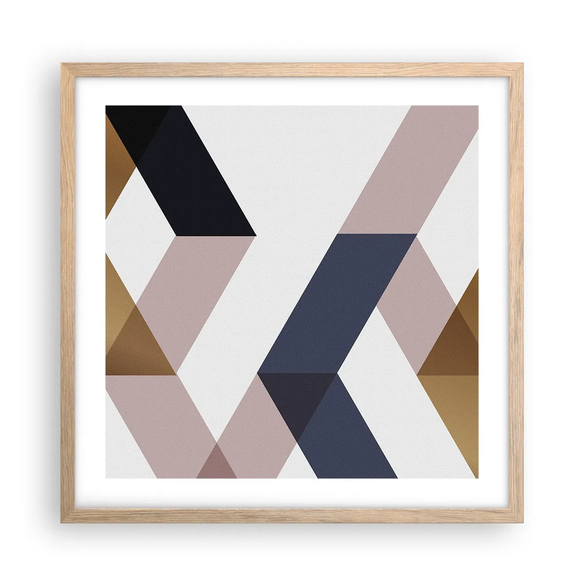 Plakat w ramie jasny dąb - Płaszczyzny i kąty - 50x50 cm