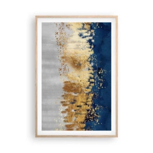 Plakat w ramie jasny dąb - Nowoczesna kompozycja z błyskiem - 61x91 cm