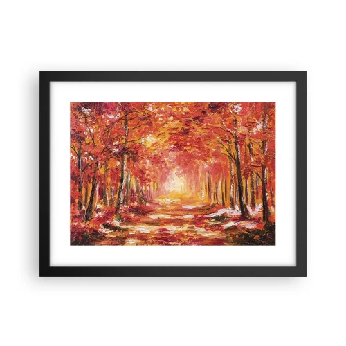 Plakat w czarnej ramie - Miedziany las - 40x30 cm