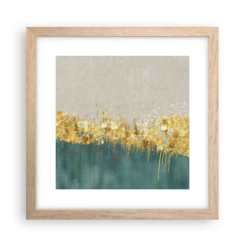 Plakat w ramie jasny dąb - Złota granica - 30x30 cm
