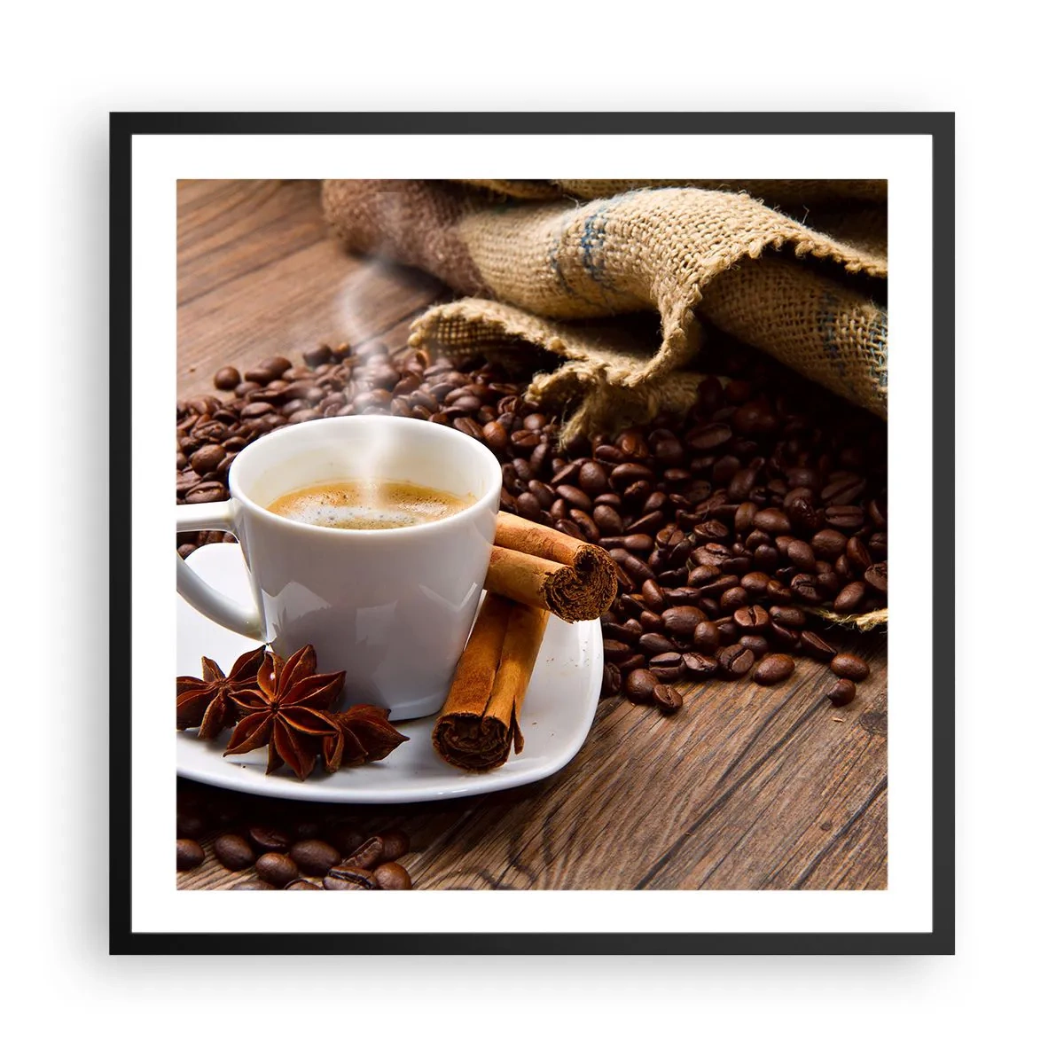 Plakat w czarnej ramie - Korzenny smak i aromat - 60x60 cm