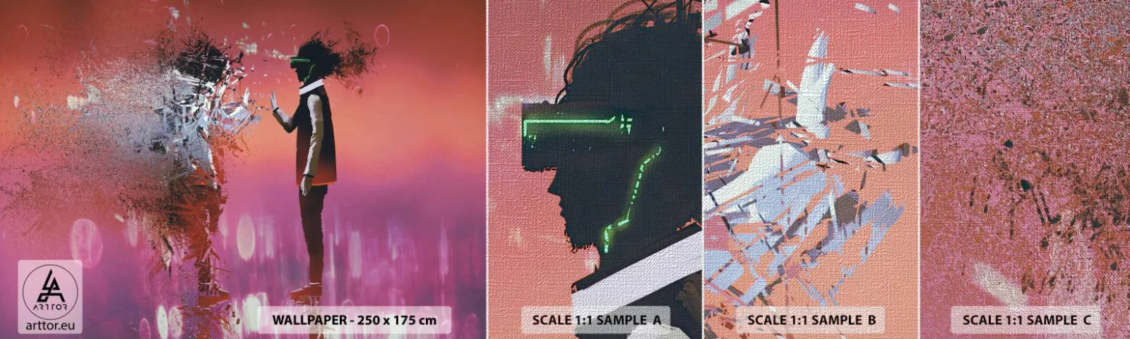 Fototapeta Próbka Premium Canvas - Czy można wejrzeć w siebie? - Abstrakcja, Sztuka, Ludzie - 100x30 cm