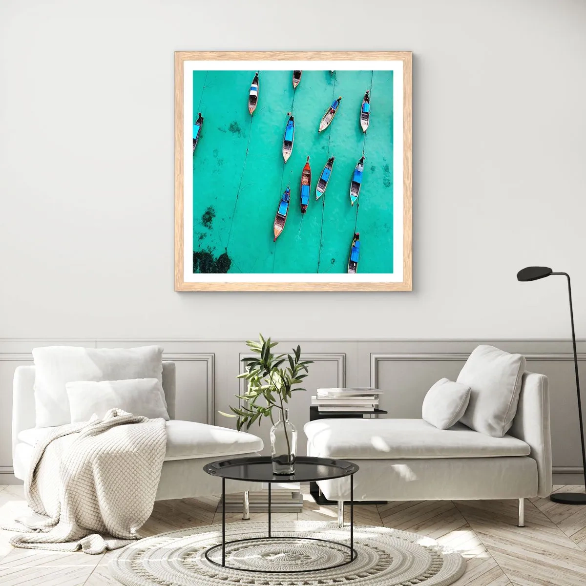 Plakat w ramie jasny dąb - W radosnym oczekiwaniu - 40x40 cm